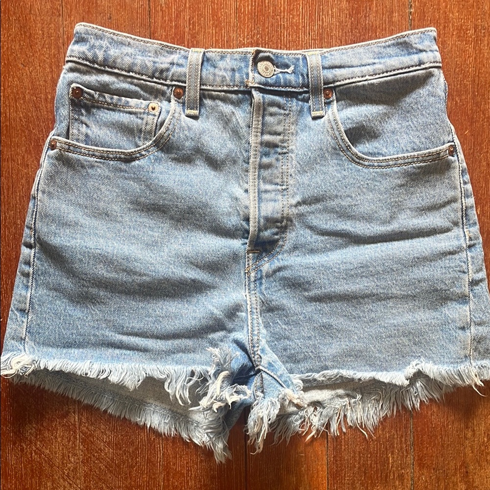 Levi's Light Blue Denim Cutoff Jean Shorts